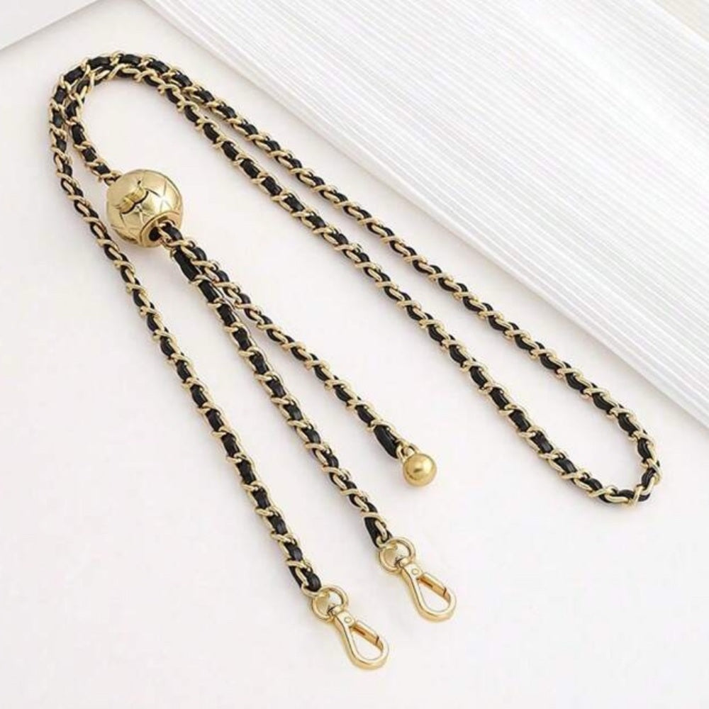 495. Black and Gold Chain Purse Strap or Phone Lanyard