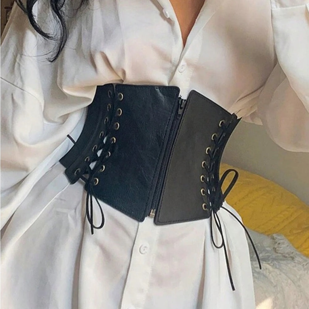 494. Corset Lace Up Belt w/ Elastic Waist