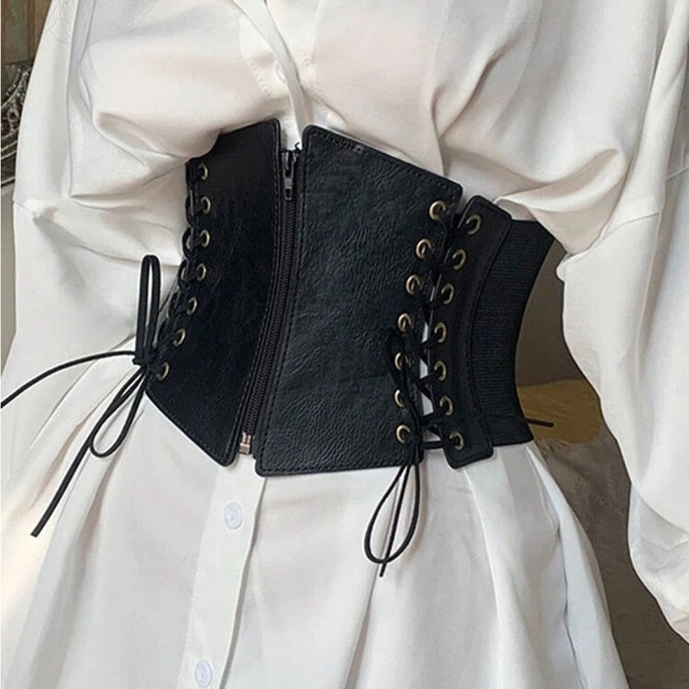 494. Corset Lace Up Belt w/ Elastic Waist