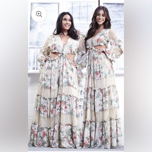 104. Nothing to Hide Floral Lace Maxi Dress