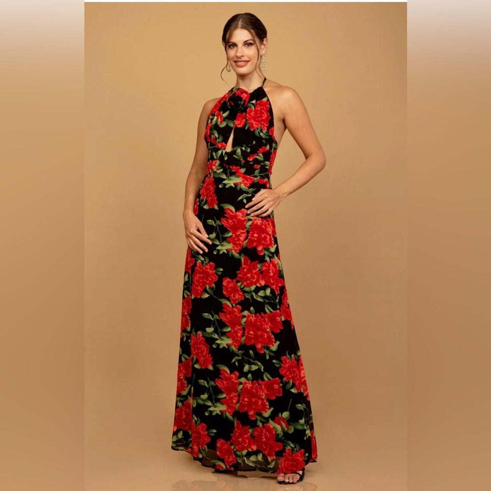 115. Rose Garden Halter Neck Dress