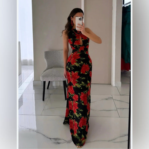 115. Rose Garden Halter Neck Dress