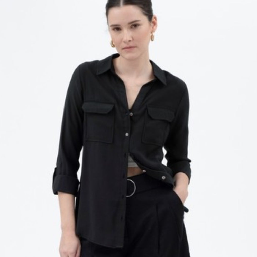 192.Black Button Down Shirt