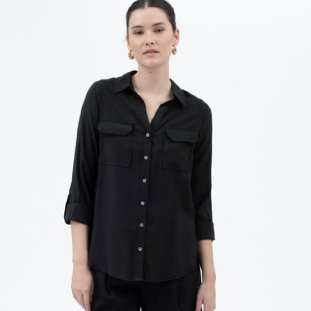 192.Black Button Down Shirt