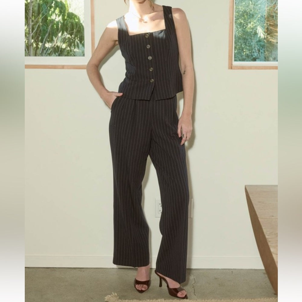 211. Navy Blue Classic Pinstripe Trousers