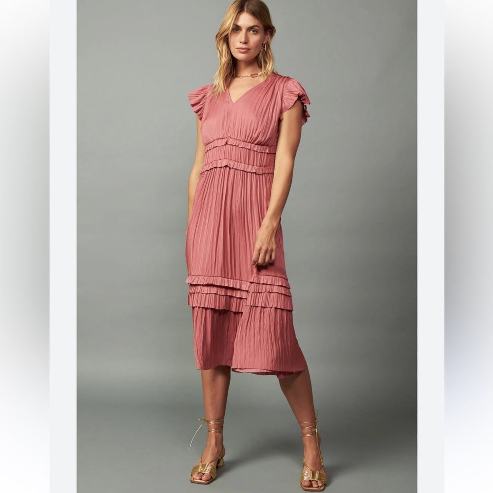 227. Sereia Pleated Midi Dress - CURRENT AIR
