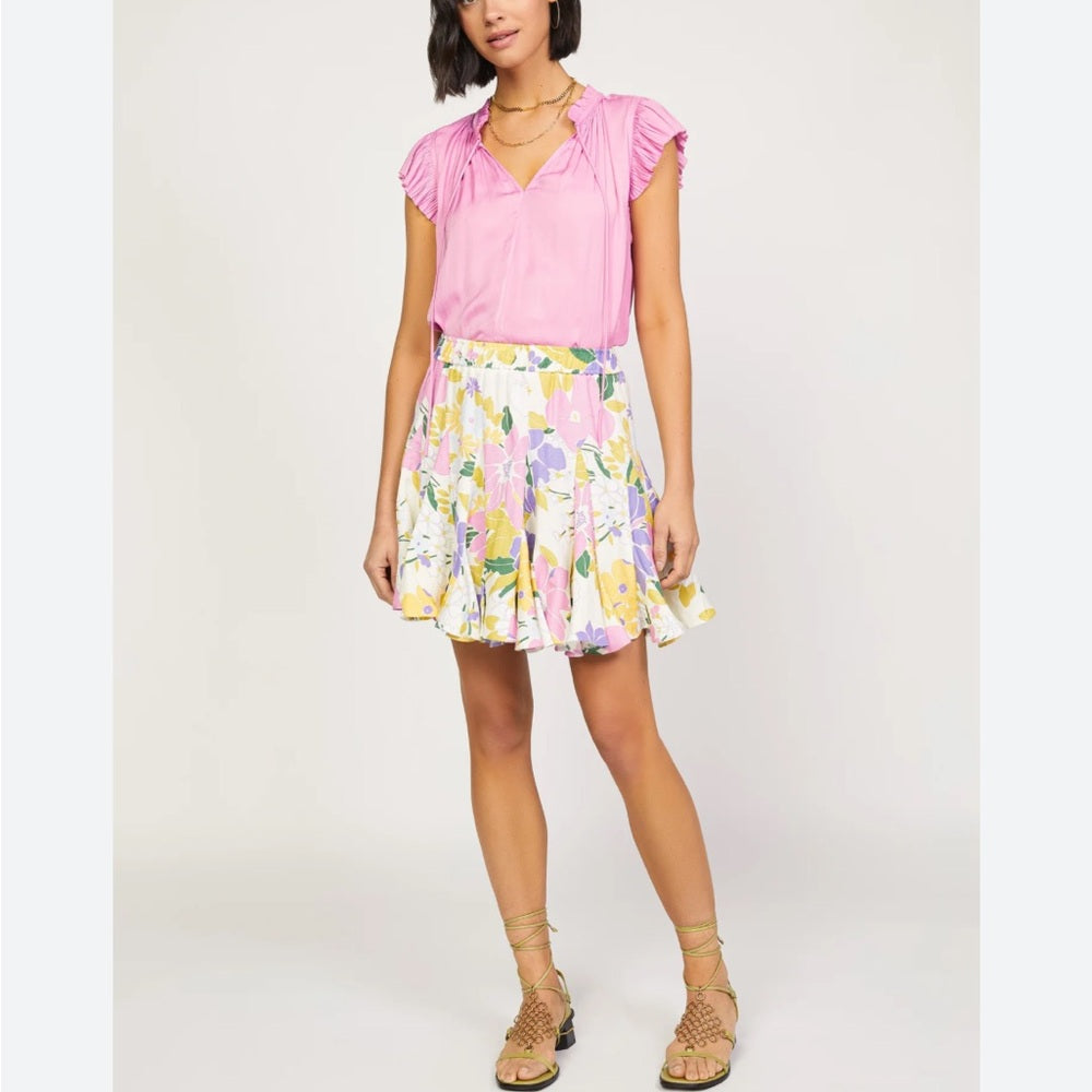 273. Current Air Floral Godet Skirt