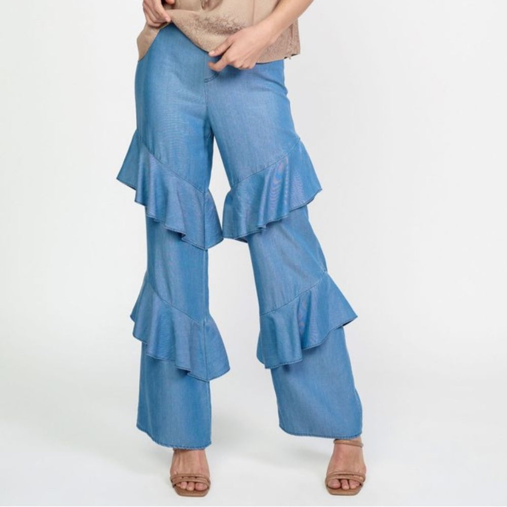 275. Current Air Blue Ruffle Pants