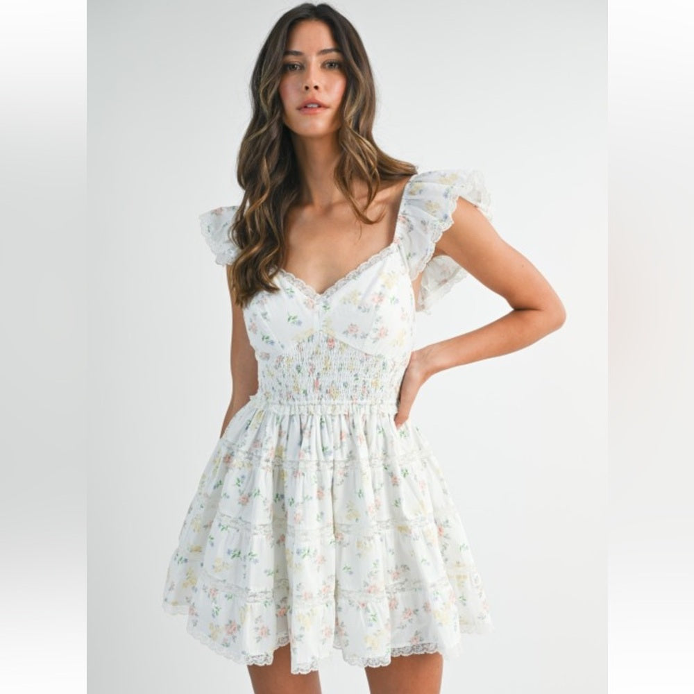 307. MABLE Summer Romance Floral Lace Dress