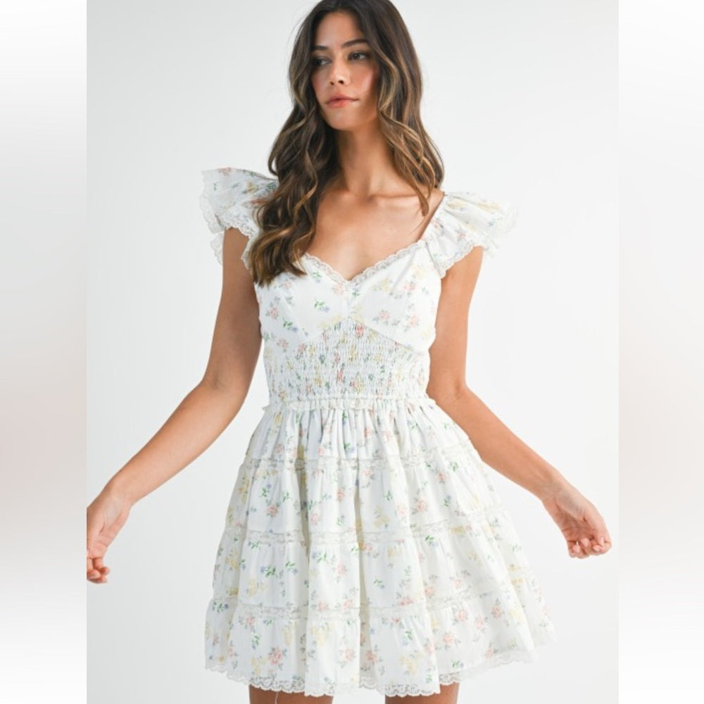 307. MABLE Summer Romance Floral Lace Dress