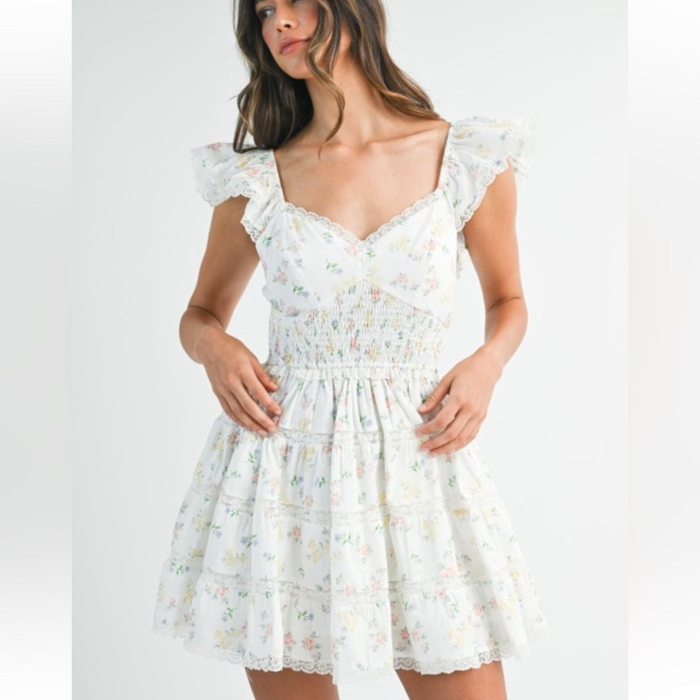 307. MABLE Summer Romance Floral Lace Dress