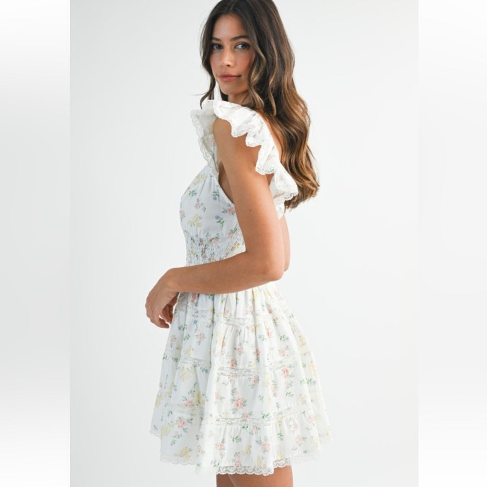 307. MABLE Summer Romance Floral Lace Dress