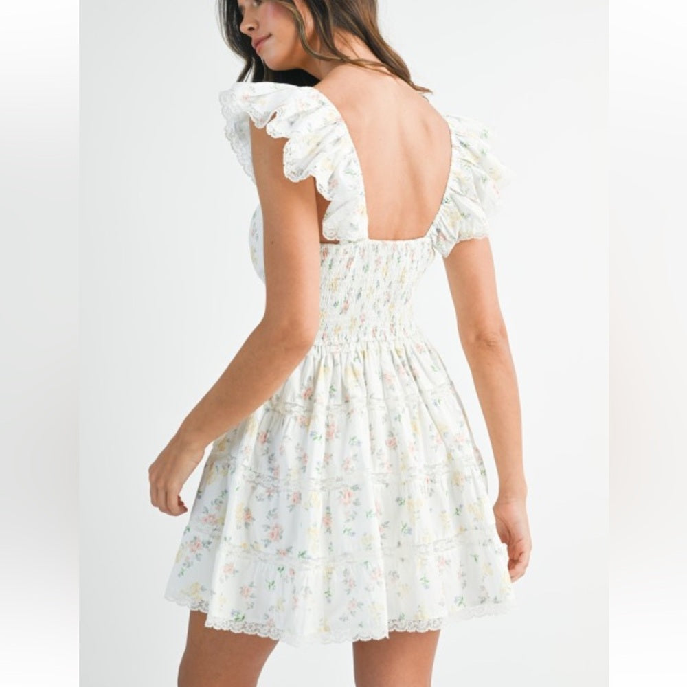 307. MABLE Summer Romance Floral Lace Dress