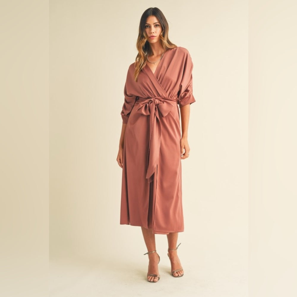 348. MABLE Satin Mauve Dress