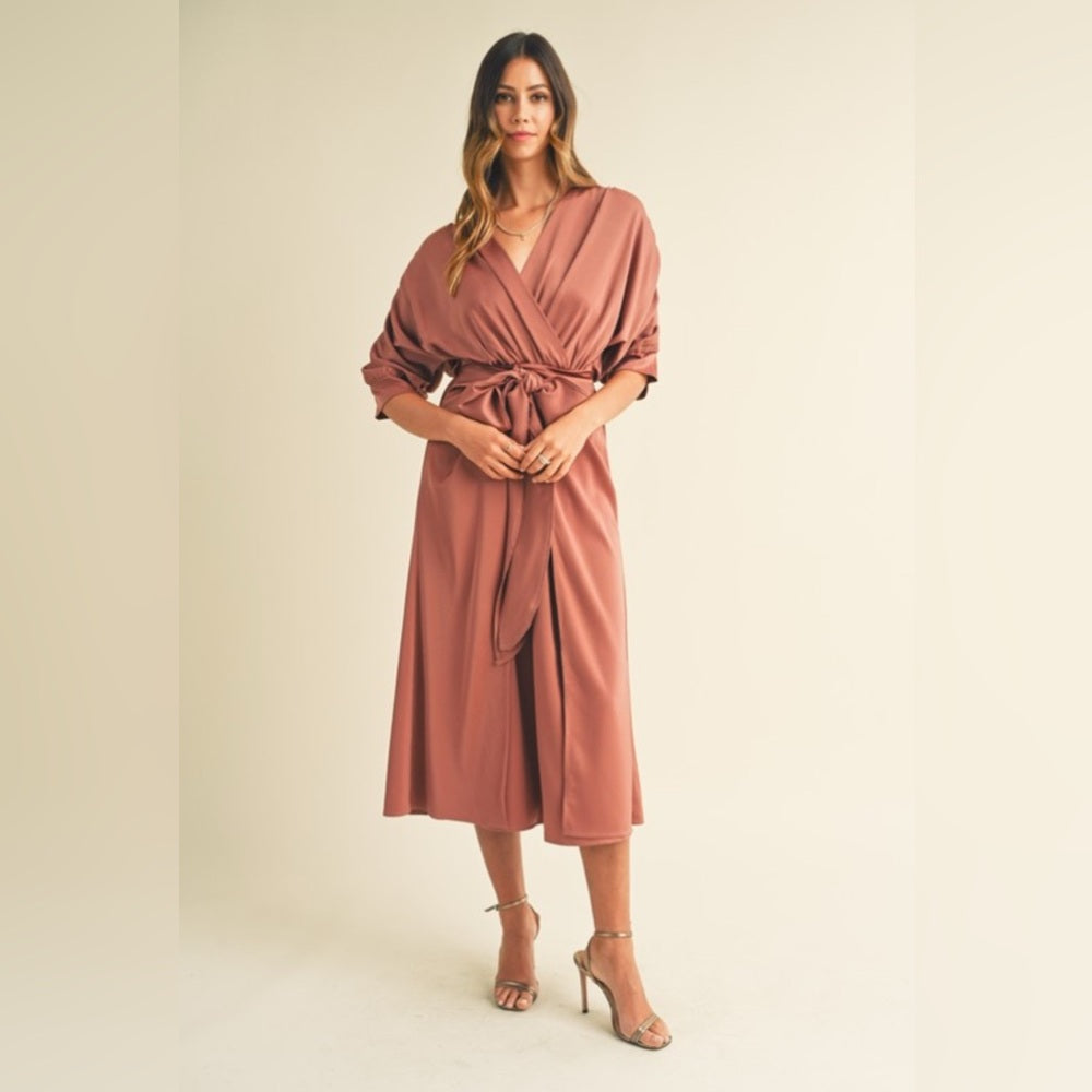 348. MABLE Satin Mauve Dress