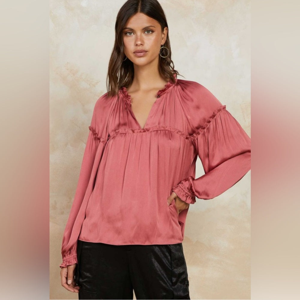 371. Current Air Mauve Ruffled Blouse