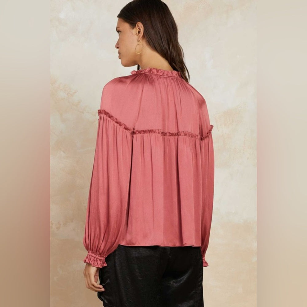 371. Current Air Mauve Ruffled Blouse