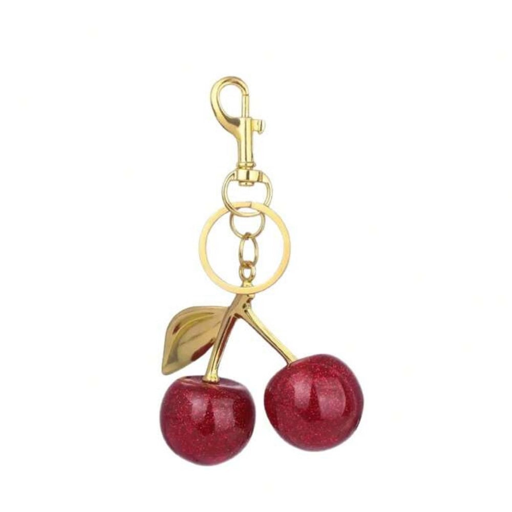 319. Gold and Red Cherry Purse Charm & Keychain