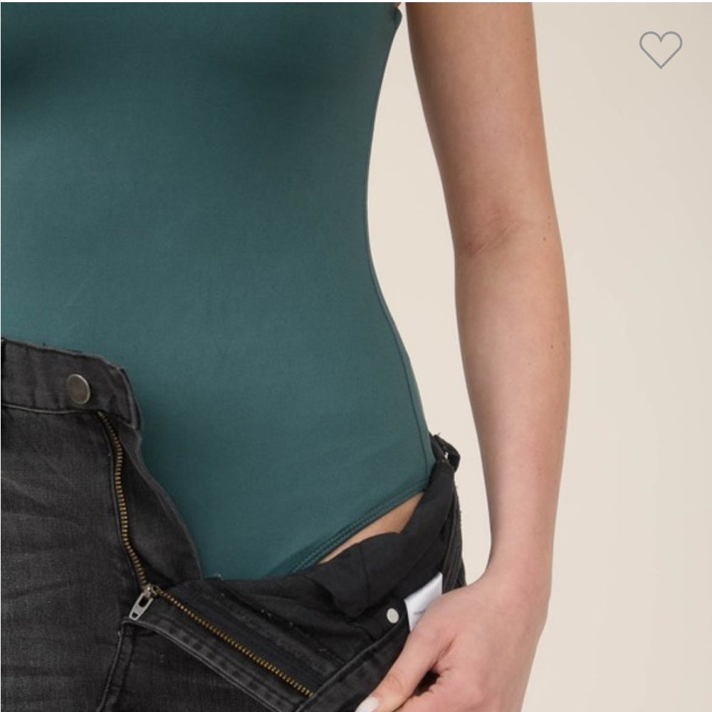 402. Teal Square Neck Sleeveless Bodysuit