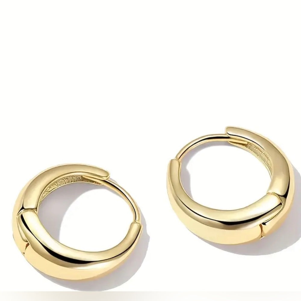 Gold Plated Huggie Hoop Earrings