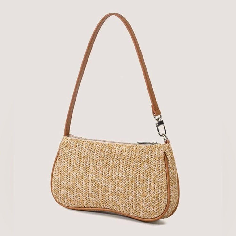 427. Stylish Tan Woven Shoulder Bag