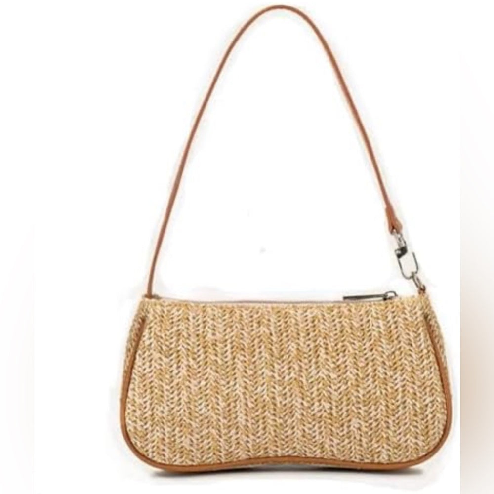 427. Stylish Tan Woven Shoulder Bag