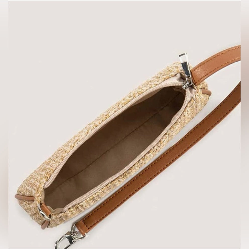 427. Stylish Tan Woven Shoulder Bag