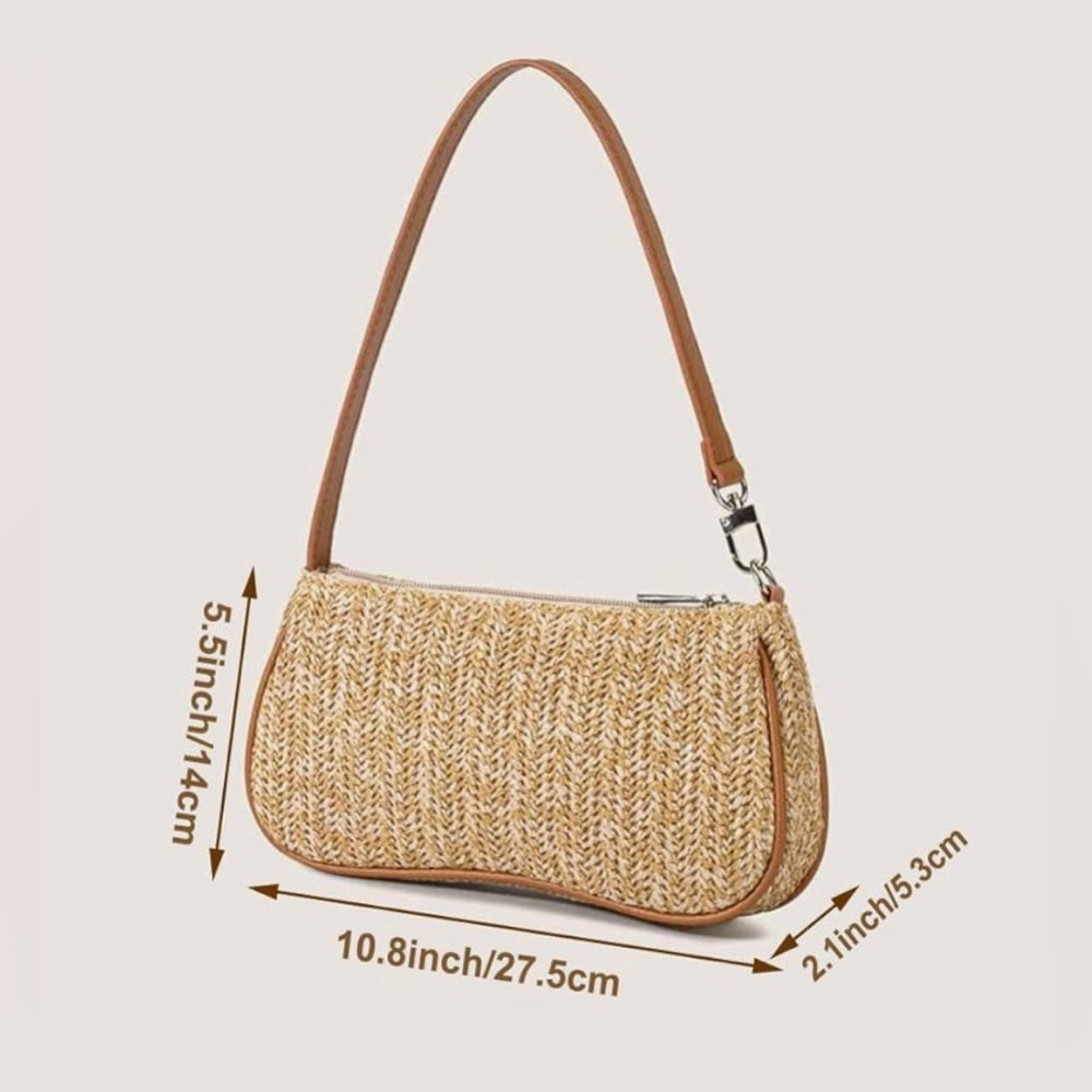 427. Stylish Tan Woven Shoulder Bag