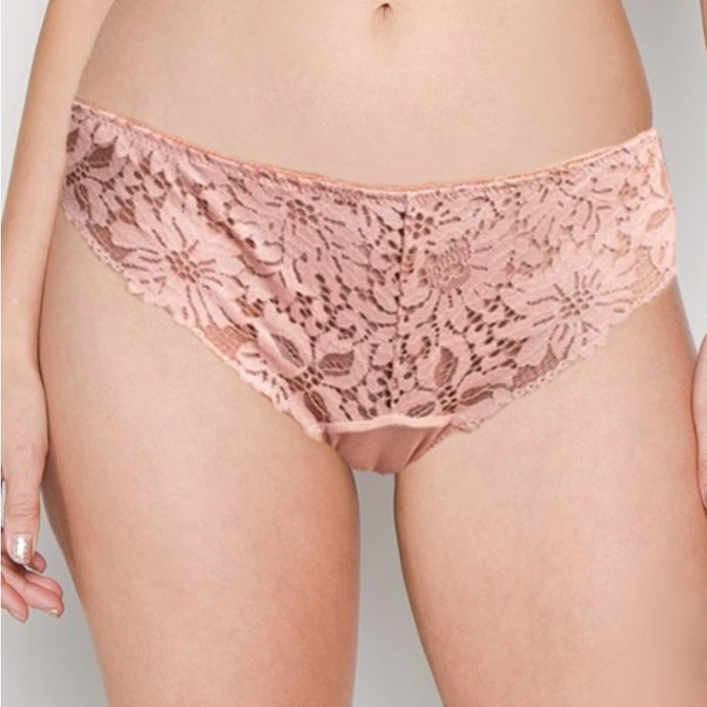 442. Lace Bralette & Thong in Misty Rose