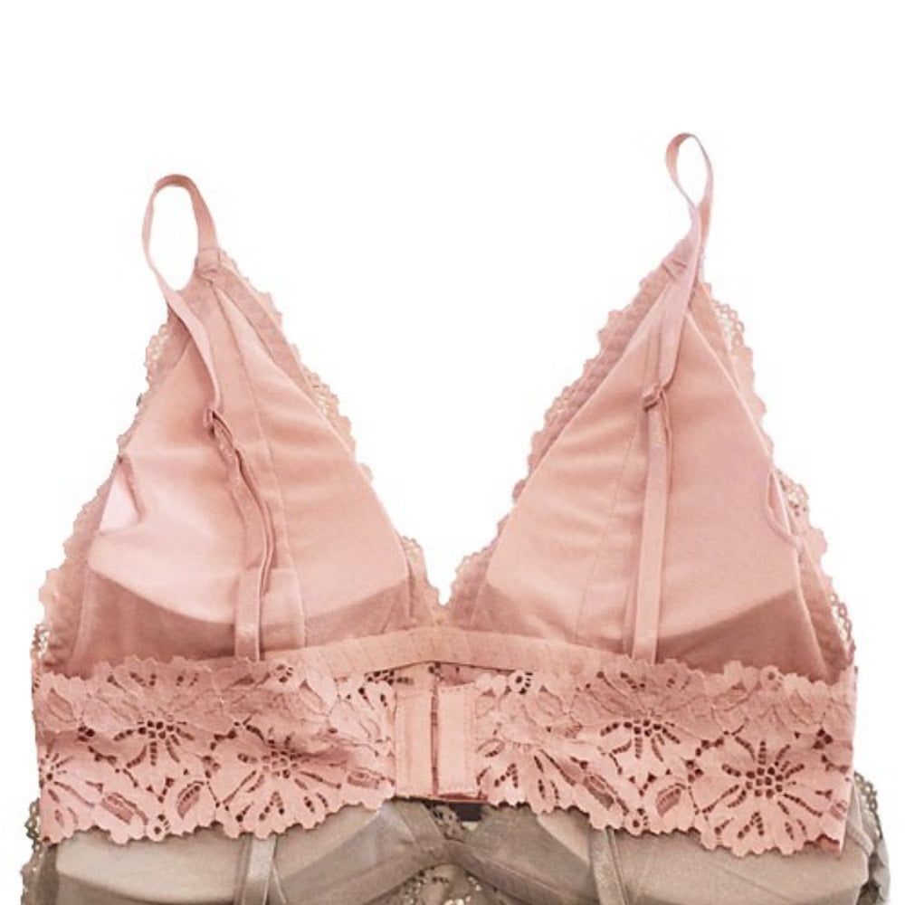 442. Lace Bralette & Thong in Misty Rose