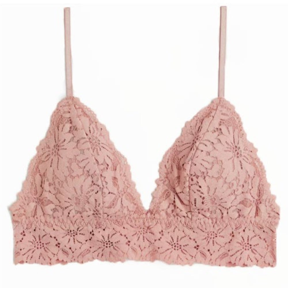 442. Lace Bralette & Thong in Misty Rose
