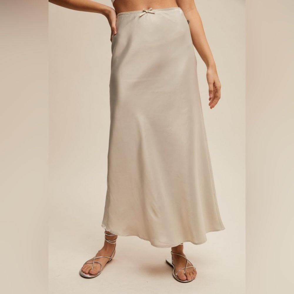 448. Dove Maxi Slip Skirt