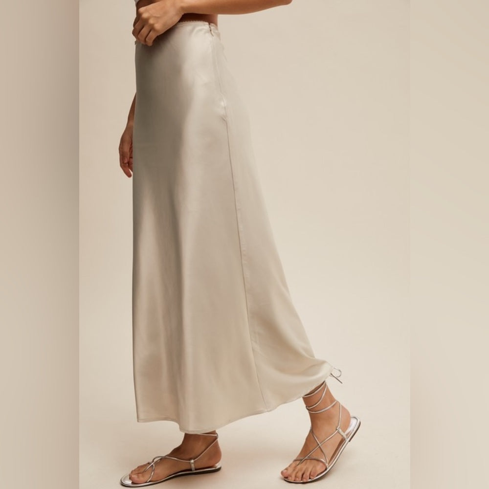 448. Dove Maxi Slip Skirt