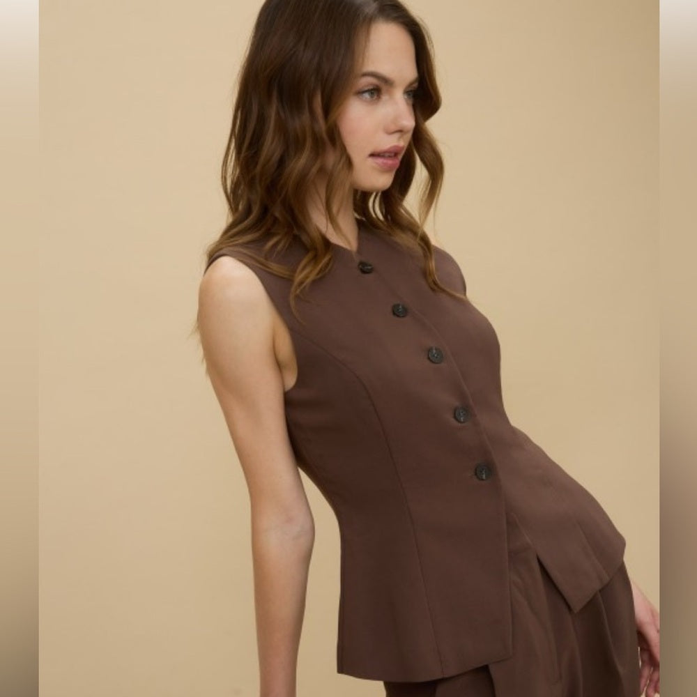 458. Brown Belted Mini Skirt