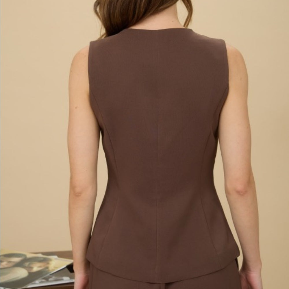 458. Brown Belted Mini Skirt