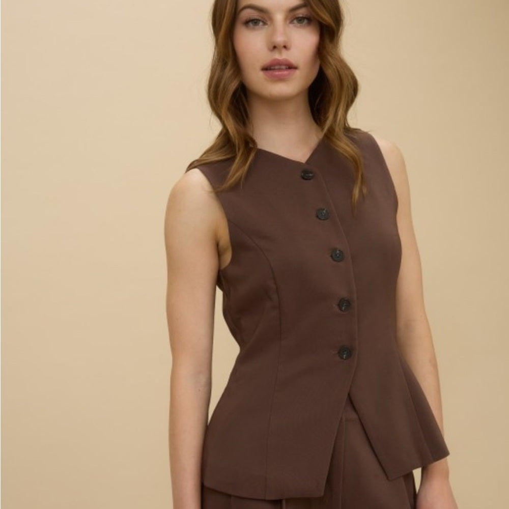 458. Brown Belted Mini Skirt