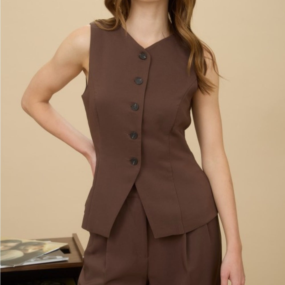 458. Brown Belted Mini Skirt