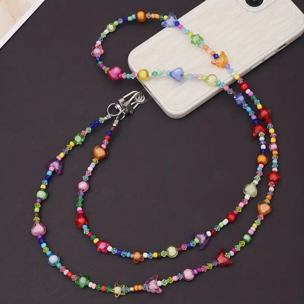 475. Colorful Butterfly Beaded Phone Lanyard
