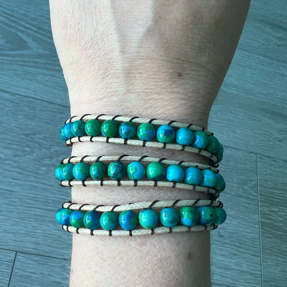 477. Turquoise Beaded Wrap Bracelet