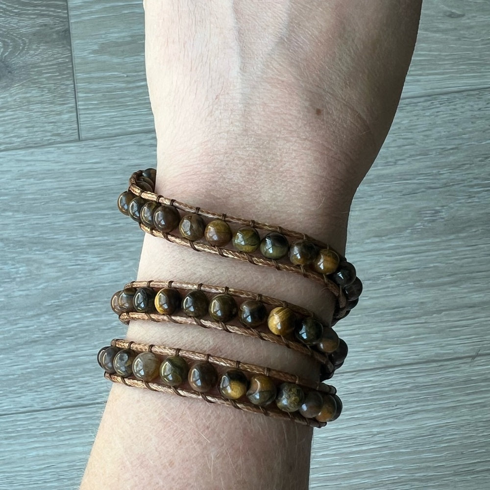 498. Brown Tiger’s Eye Wrap Bracelet