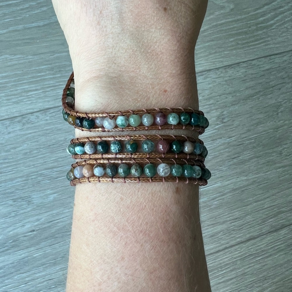 500. 499. Earth Tone Small Stone Wrap Bracelet