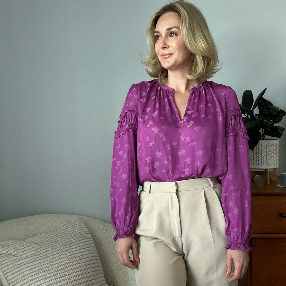 505. Current Air Purple Long Sleeve Women's Top