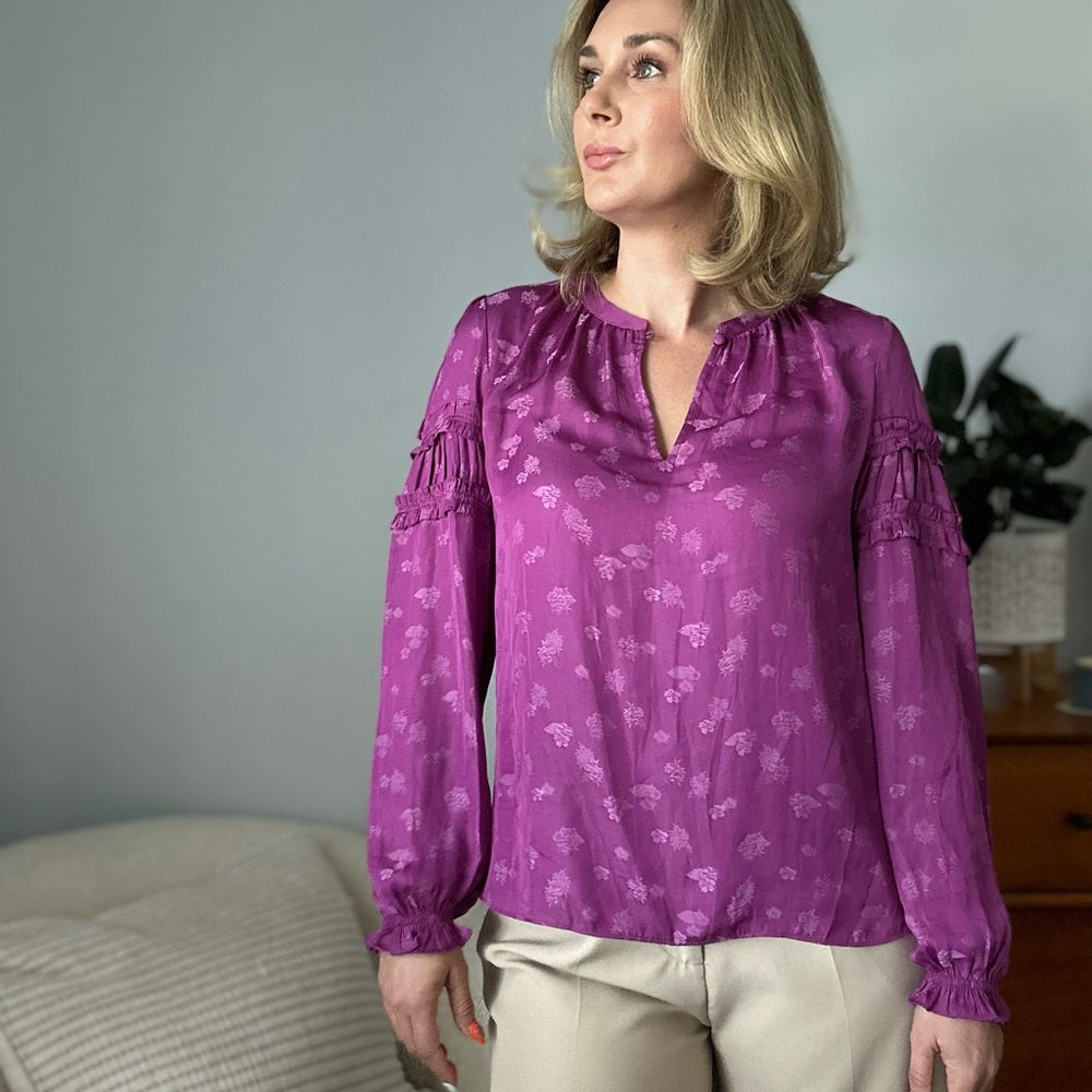 505. Current Air Purple Long Sleeve Women's Top