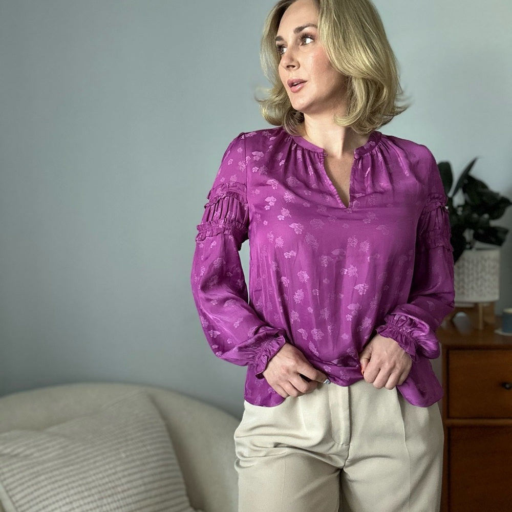 505. Current Air Purple Long Sleeve Women's Top
