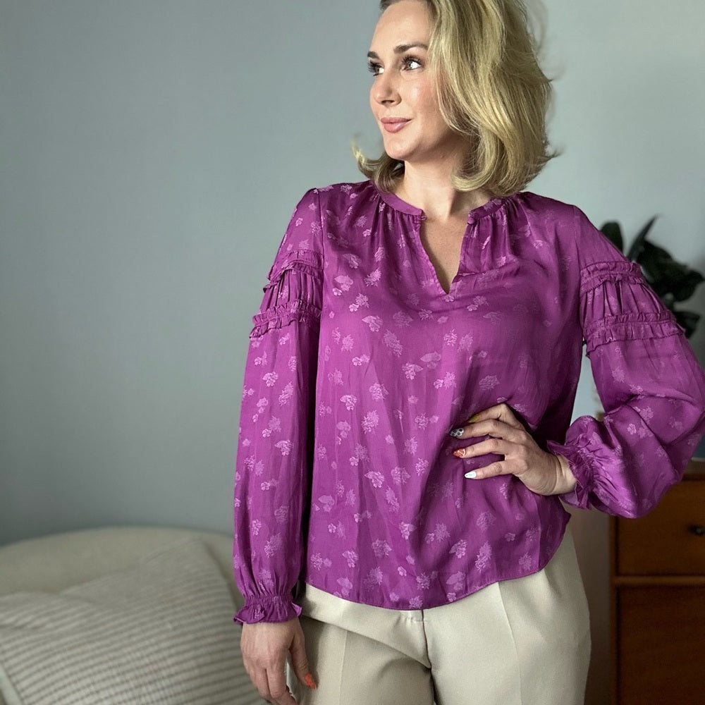 505. Current Air Purple Long Sleeve Women's Top