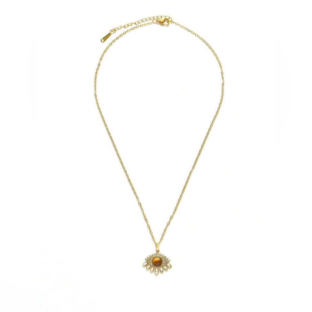 527. Gold Eye Pendant Necklace