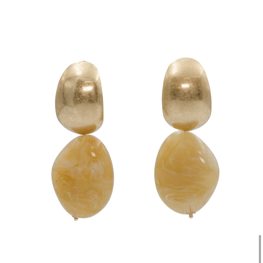 563. Alexa Koi Textured Gold Statement Drop Earrings