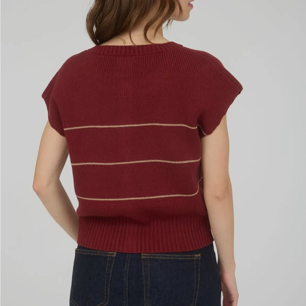 572. Wine Red Button-Up Knit Vest