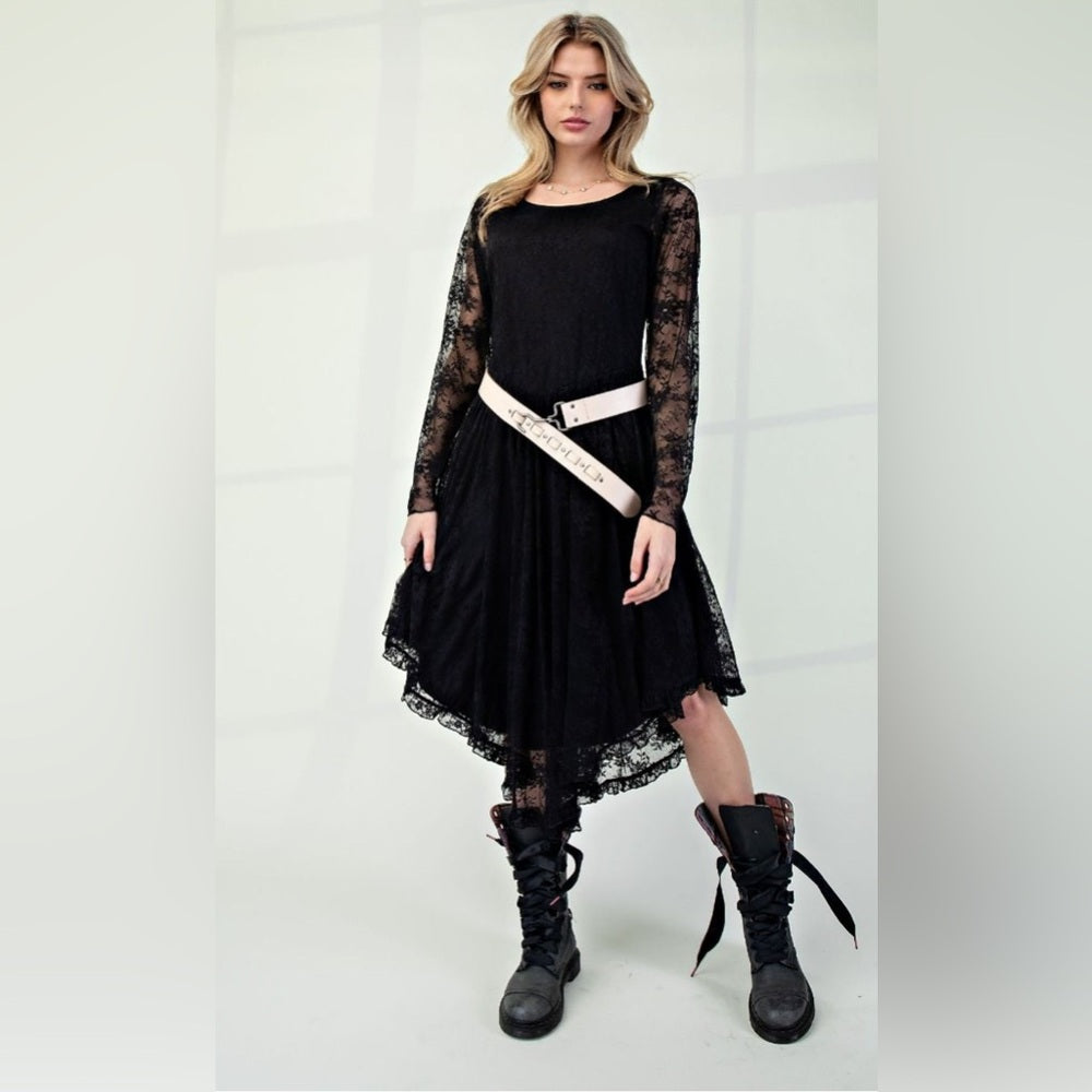 581. Easel Black Lace Dress