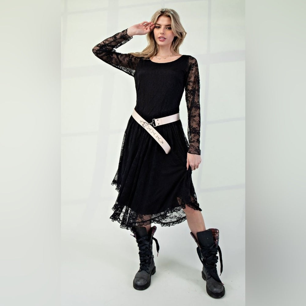 581. Easel Black Lace Dress